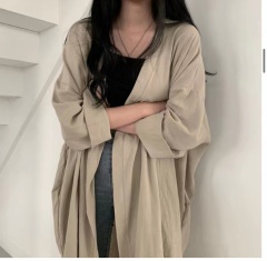 Official Photo Summer New Thin Shirt Jacket Lazy Loose Slim Mid-Length Korean Style Sunscreen Versatile Top