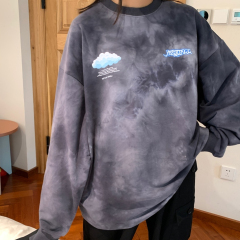Official picture ~ autumn and winter new Korean academic tie dye round neck sweater women's long sleeve loose and versatile