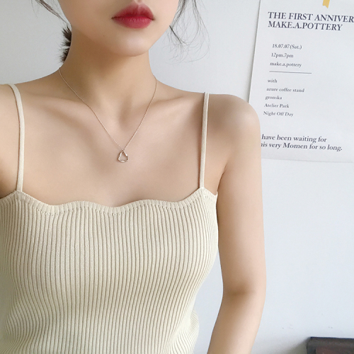 Small suspender women wear retro Hong Kong style suit sleeveless top Korean version simple inside and bottom knitted vest