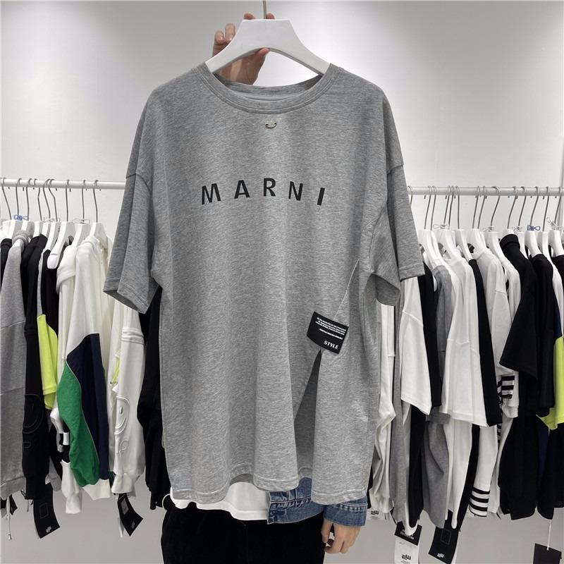 Net price 6535 cotton pull frame summer dress design sense hem slit short-sleeved T-shirt women's top