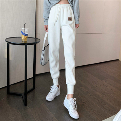Official picture embroidered sports pants women's new loose legged spring pants show thin Korean casual pants women
