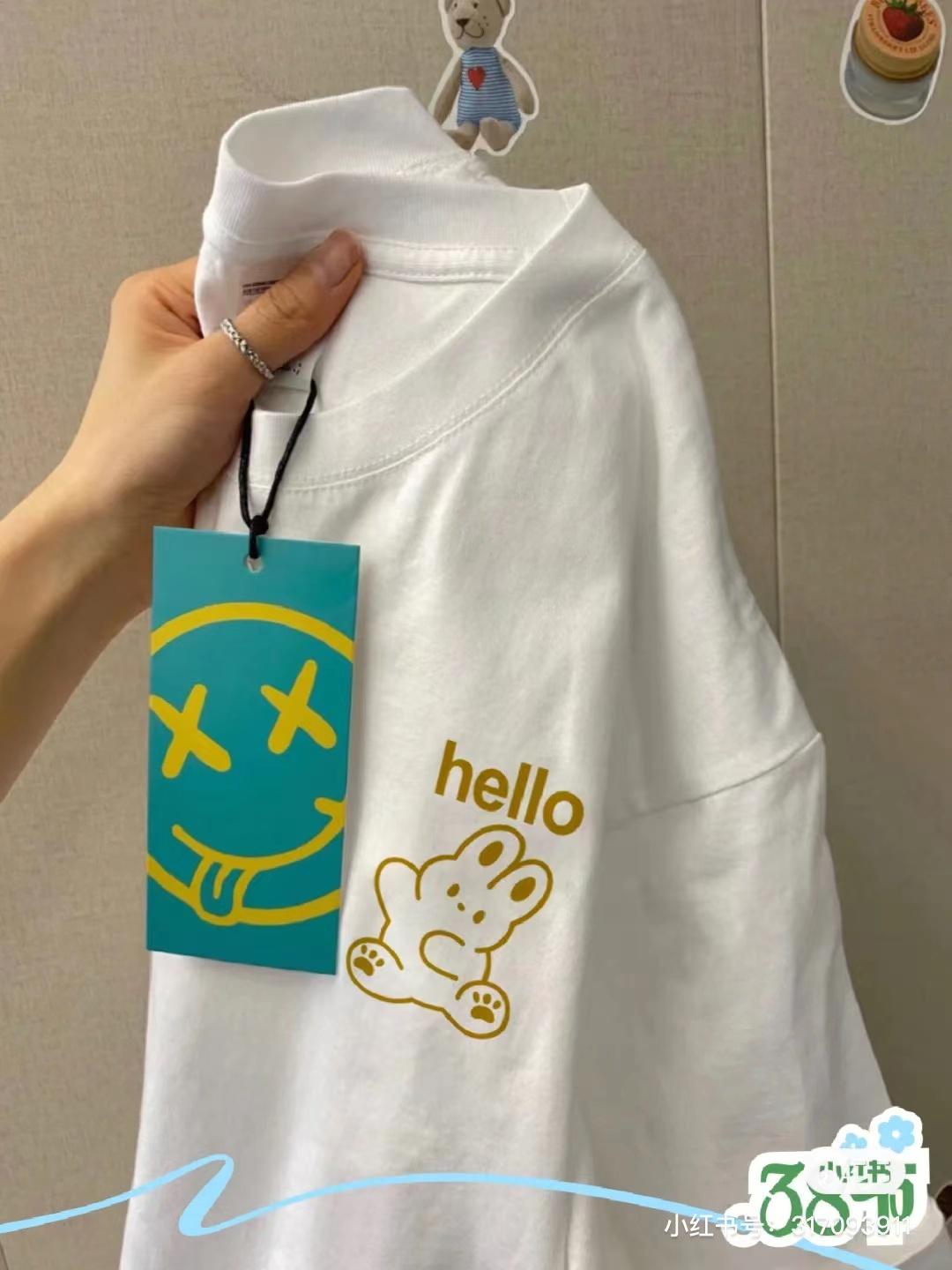 230g cotton wrap collar high quality cartoon letter printing