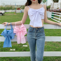 Real photo, real price, new style small fragrance sling, net red, thin and fashionable bow top