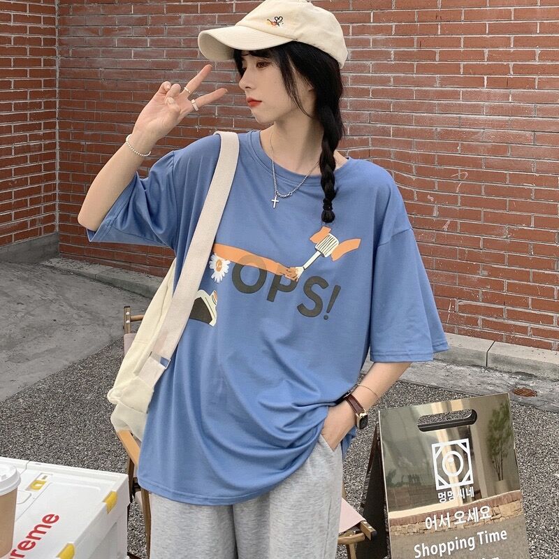 Real shot cotton Japanese Short Sleeve T-Shirt women's summer new loose port fashion brand top
