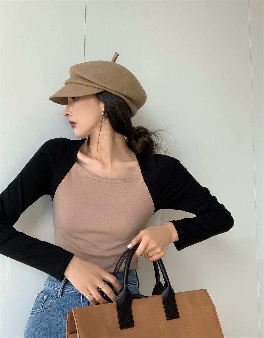 Real Shot Nett Price Slim Fit Color Matching Long Sleeve T-Shirt