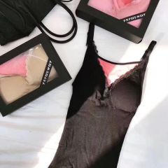 Japanese big milk suspender vest Plush warm slim underwear suspender lace side with bra lingerie