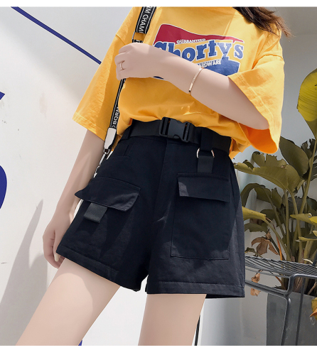 Real photo Work Shorts summer loose straight tube casual pants hip hop Hong Kong fashion sports pants
