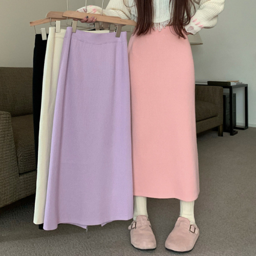 Pure desire thickened skirt women's autumn and winter  new high waist thin straight skirt mid-length bag hip skirt skirt