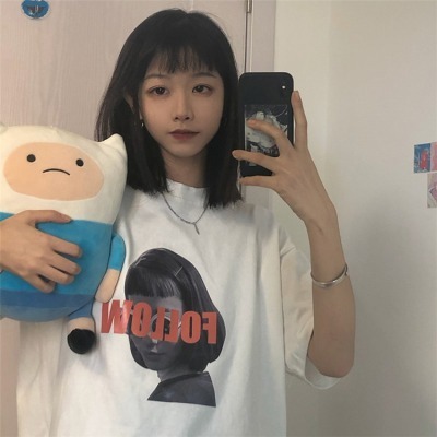 Net red ins short sleeve T-shirt women's summer 2022 Korean loose student Spice Girl Harajuku style versatile mschf top fashion