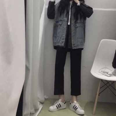 Wide leg pants female student Korean spring and summer 2020 high waist straight tube casual suit pants loose and slim 9-point pants