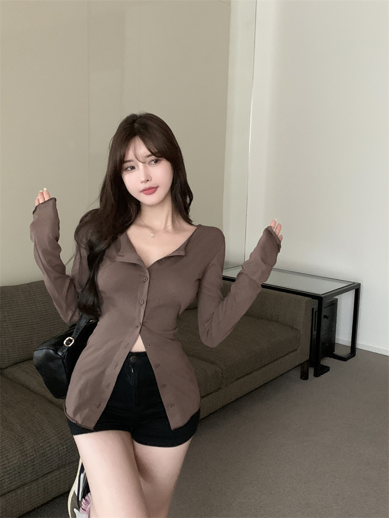 Real shot real price milk chocolate lovers thin section sunscreen long-sleeved T-shirt cardigan air-conditioning shirt top women