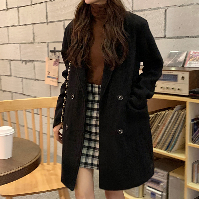 Real price real price 2022 new autumn and winter thickened woolen coat loose mid-length popular woolen coat