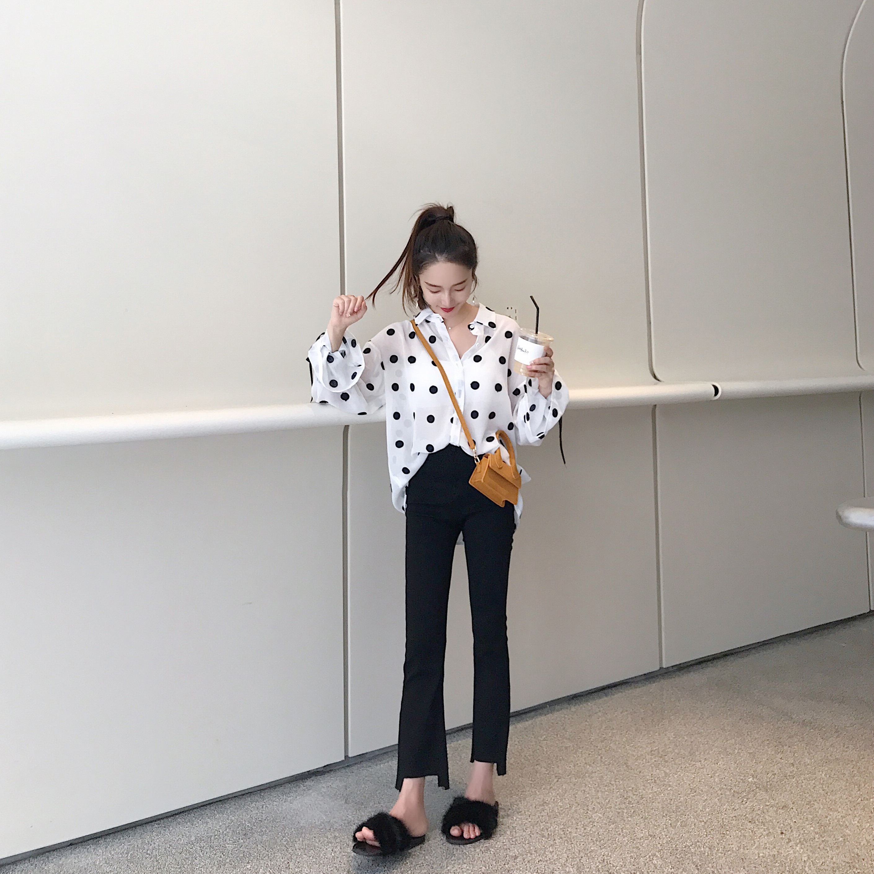 In summer, wear irregular magic pants, large size fat mm THIN leggings, women's high waist elastic nine point bell bottoms