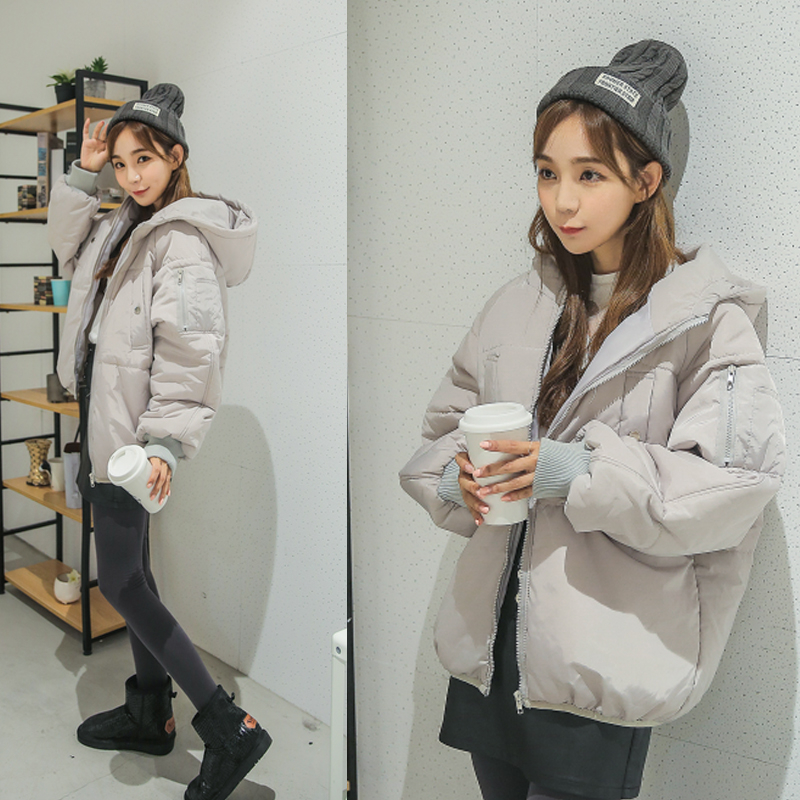 Winter coat women's short cotton coat trendy fashion Harajuku bf college style student jacket thickened down cotton coat women