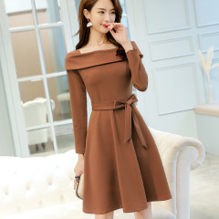 Original single shot 2020 Korean spring and autumn new fashion large size versatile long sleeve slim casual dress