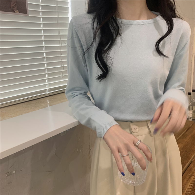 Real shooting and real price autumn new Pullover Long Sleeve Sweater Top bottomed shirt