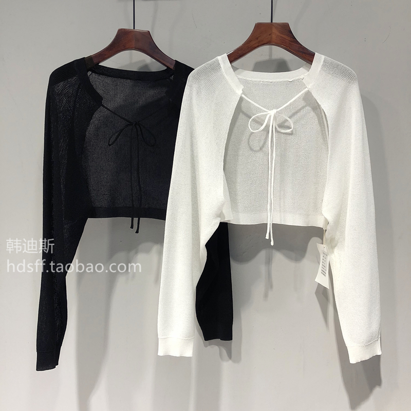 22 summer dress Korea dongdamen new pure color Korean version loose thin cotton linen sweater sunscreen short cardigan women
