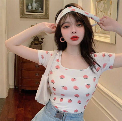 Spice Girls Sexy Square Neck Short T-Shirt Women Summer