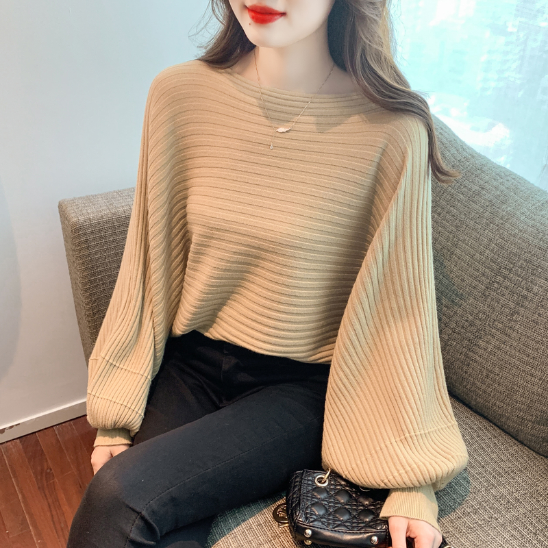 real shot!  2022 autumn and winter new Korean style pullover bat sleeve temperament fashion bottoming shirt knitwear top