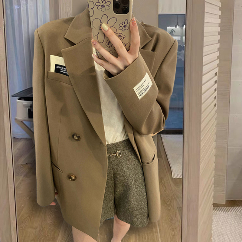 Suit coat women's 2021 autumn new Korean fashion foreign style label loose leisure versatile net red suit top