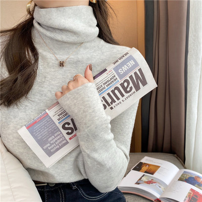 Women's new autumn and winter Knitted Top with woolen high neck sweater