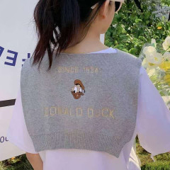 Autumn new girl style foreign style knitted embroidery shawl