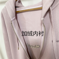 South Korea Dongdaemun hooded cardigan plus velvet thick sweater women's 2022 winter new Korean version loose sports jacket