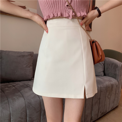 Skirt women's summer 2021 new fashion versatile hip skirt Korean high waist thin split black A-line short skirt