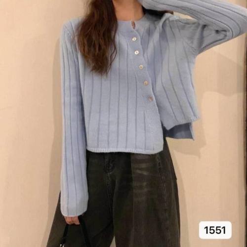 Autumn 2020 new irregular thin long sleeve knitted sweater jacket for women's wear with cardigan jacket