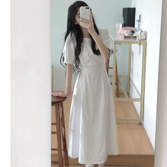 Net red dress with super fairy temperament female summer Platycodon grandiflorum French slim dress first love fairy dress forest dress