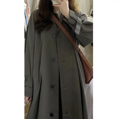 2022 new temperament windbreaker coat women's spring and autumn coat small medium long windbreaker