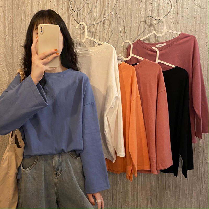 Real price and real shooting new Korean cotton linen smooth shoulder horn sleeve lazy age reducing sweet salt loose T-shirt
