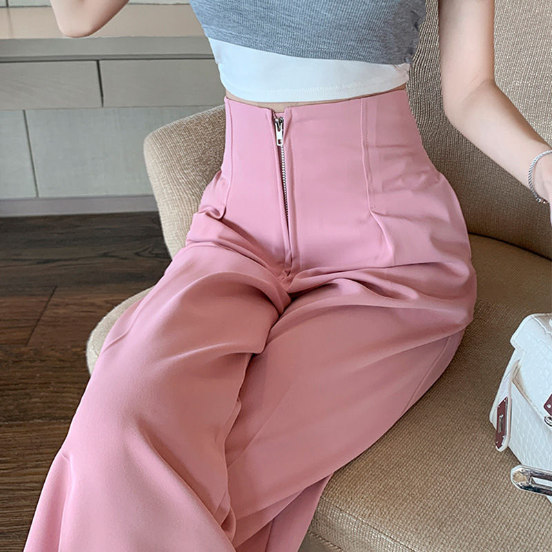 Suit wide-leg pants for women in spring and summer thin high-waist slim drape straight pants fashionable temperament casual floor-length pants