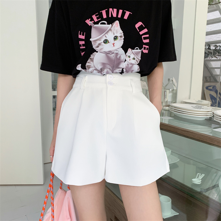 Advanced Design Sense Suit Shorts Women's Summer Korean 2022 New Skinny High Waist A- Word Wide Leg Pants Hot Pants