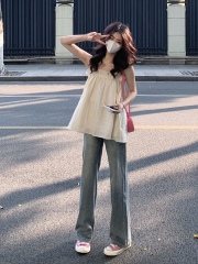 Cotton-feeling printed high-version pure desire sweet girlish tube top small sling