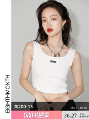 EIGHTHMONTH short vest for women in spring hot girl top with white knitted suspenders underneath
