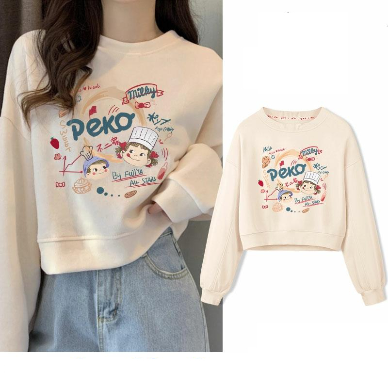 Plus velvet 400g composite silver fox velvet small high waist short sweater women's autumn and winter clothes