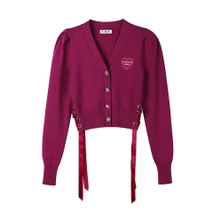 Winter 2020 new letter Embroidered Bra fashionable bandage short V-neck cardigan jacket for women