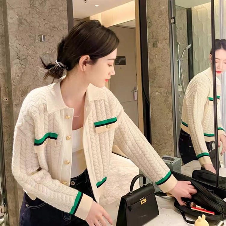 2022 spring and autumn new French high-end small fragrance sweater knitted Cardigan Jacket Women