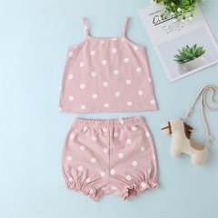 Ins Amazon popular spring / summer 2020 new girls' sling print set children's wear