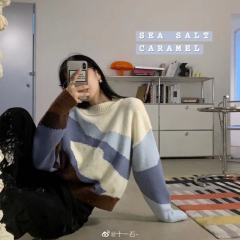 Fashionable pictorial style retro contrast sweater women's loose short knitted jacket