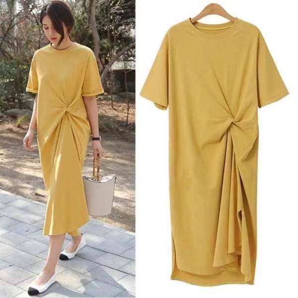 Skirt summer girl 2022 new casual gentle fairy skirt waist large Tibetan meat dress aging T-shirt long skirt