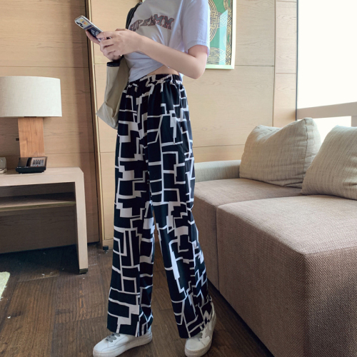 Real shot ~ m ~ 4xl2020 summer Korean version of fat mm large women's clothes loose and slim, floor sweeping and wide leg pants