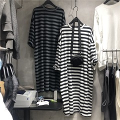 2022 summer loose lazy cotton T-shirt skirt lazy casual straight skirt