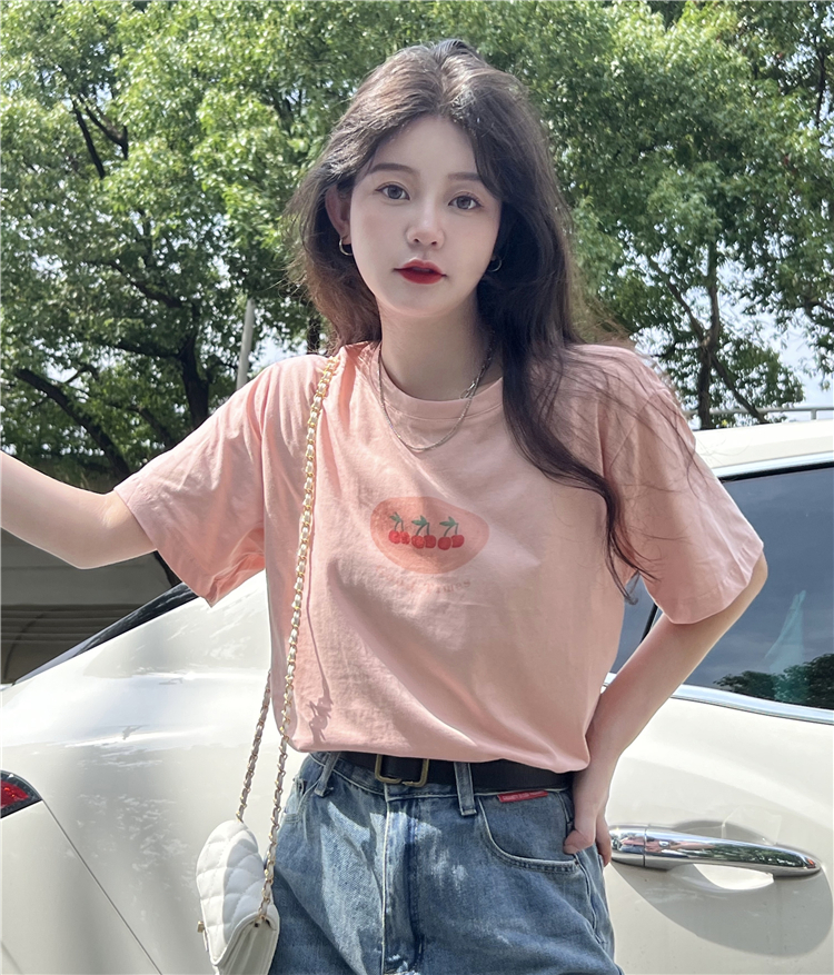 New cotton short-sleeved t-shirt women's print