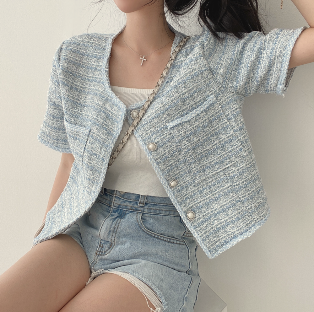 French design sense niche small fragrant wind jacket cardigan women's summer new ladies foreign gas short top