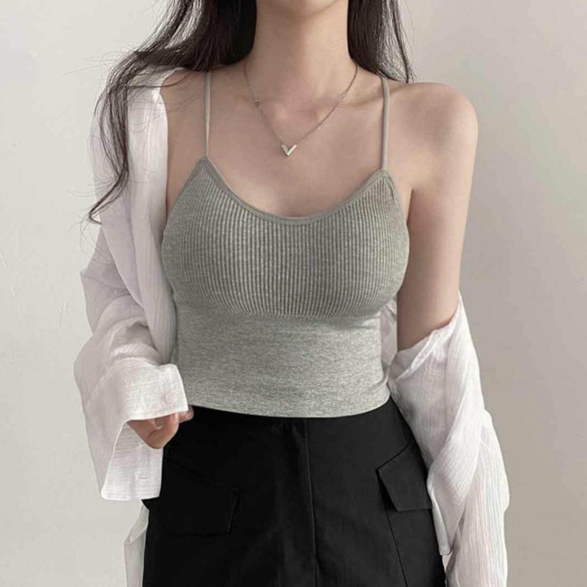Korean padded vest, suspender, anti tarnish, beautiful back underwear, comfortable chest wrapping and bottoming women