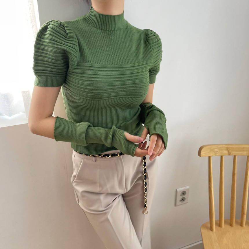 Finger Puff Sleeve Sweater