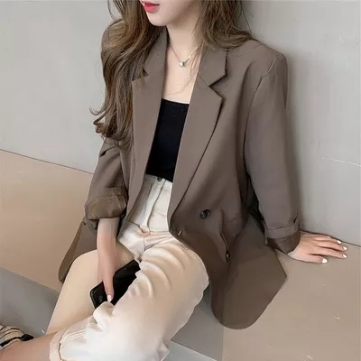 Autumn  new slim net red gas small suit women's fried street high sense suit chic Hong Kong Style coat