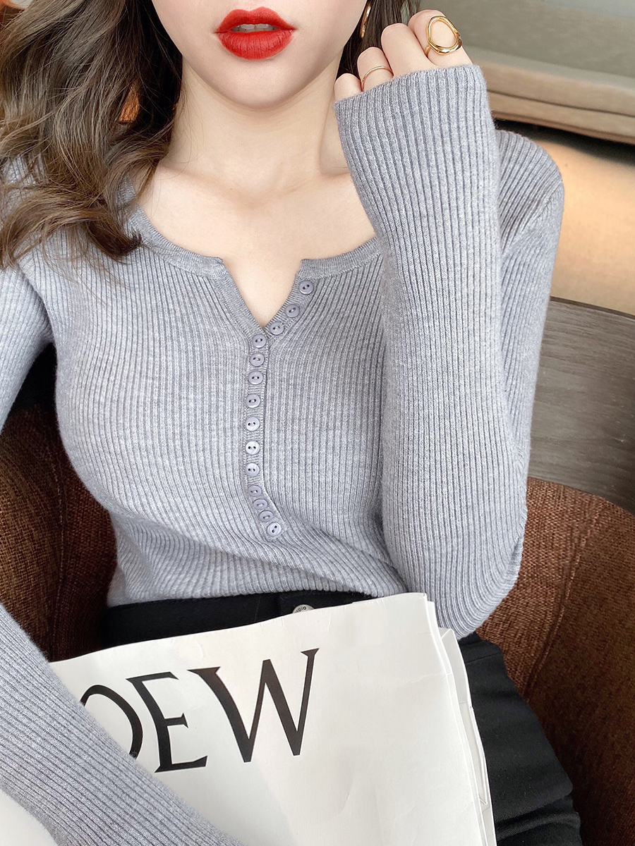 Autumn 2020 new V-Neck Sweater women's thin and machine-designed sweater with bottom layer